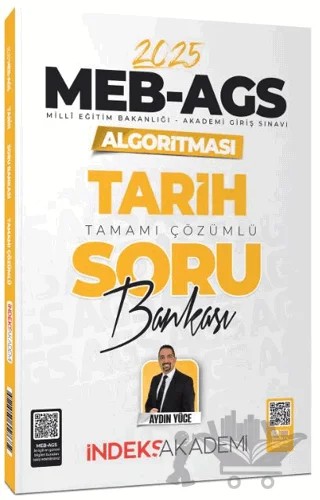2025 MEB-AGS Algoritması Tarih Soru Bankası Çözümlü – Aydın Yüce – İndeks Akademi Yayıncılık kitap kapağı