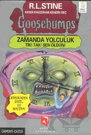 Goosebumps Zamanda Yolculuk Tik! Tak! Sen Öldün! – Robert Lawrence Stine – Aksoy Yayıncılık kitap kapağı