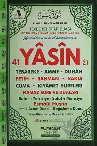 41 Yasin Çanta Boy – Elmalılı Muhammed Hamdi Yazır – Furkan Neşriyat kitap kapağı