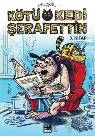 Kötü Kedi Şerafettin 3. Kitap – Bülent Üstün – Marmara Çizgi kitap kapağı