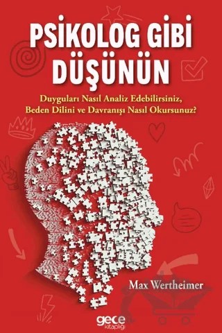 Psikolog Gibi Düşünün – Max Wertheimer – Gece Kitaplığı kitap kapağı