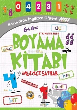 Etkinliklerle Boyama Kitabı İngilizce Sayılar – Emrecan Zengin – Akıllı Zebra kitap kapağı