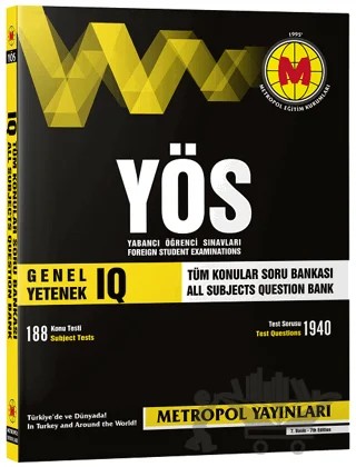 YÖS Genel Yetenek IQ Tüm Konular Soru Bankası – Kolektif – Metropol Yayınları kitap kapağı