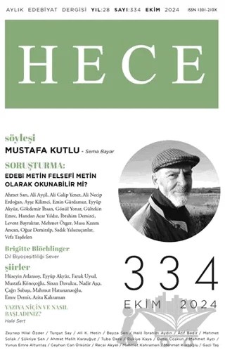 Hece Dergisi - Sayı 334 Ekim 2024 – Hece Dergisi kitap kapağı