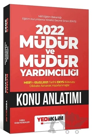 MEB EKYS Müdür ve Müdür Yardımcılığı Konu Anlatımı – Erdal Kesekler – Yediiklim Yayınları kitap kapağı
