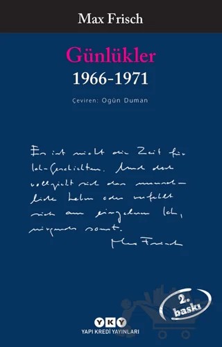 Günlükler 1966-1971 – Max Frisch – Yapı Kredi Yayınları kitap kapağı
