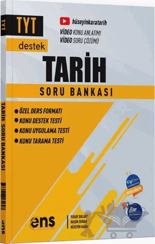 TYT Tarih Destek Soru Bankası – Yusuf Doluay, Haşim Durak, Hüseyin Kara – ENS Yayınları kitap kapağı