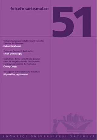 Felsefe Tartışmaları 51 – İrem Kurtsal Steen, Nurbay Irmak – Boğaziçi Üniversitesi Yayınevi kitap kapağı