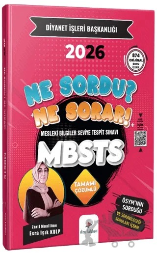 2026 Diyanet İşleri Başkanlığı Mesleki Bilgiler Seviye Tespit Sınavı MBSTS Tamamı PDF Çözümlü Soru Bankası – Esra Işık Kulp – Dizgi Kitap kitap kapağı
