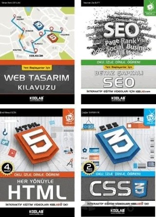 Hızlı ve Kolay Web Tasarım Seti 2 (4 Kitap Takım) – Kolektif – Kodlab Yayın Dağıtım kitap kapağı