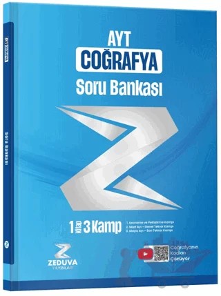 Coğrafyanın Kodları AYT Coğrafya 1 Kitap 3 Kamp Soru Bankası – Yunus Turan – Zeduva Yayınları kitap kapağı
