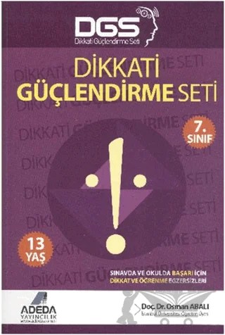 Adeda DGS Dikkati Güçlendirme Seti 7. Sınıf 13 Yaş – Osman Abalı – Adeda Yayınları kitap kapağı