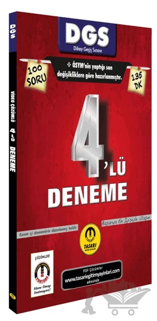 DGS Son Format 100 Soruluk 4'lü Çözümlü Deneme – Özgen Bulut – Tasarı Eğitim Yayınları kitap kapağı