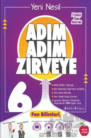 6. Sınıf Adım Adım Zirveye Fen Bilimleri Soru Bankası – Fatih Süleyman Akay, Mehmet Korkmaz – Newton Yayınları kitap kapağı
