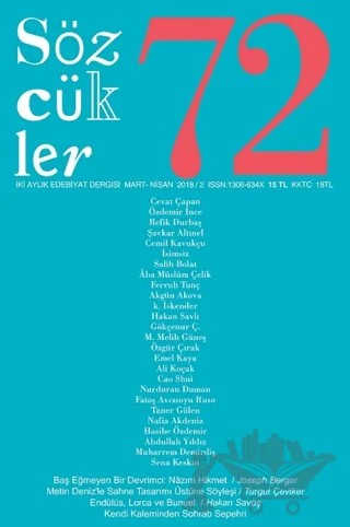 Sözcükler Dergisi Sayı: 72 Mart - Nisan 2018 – Sözcükler Yayınları kitap kapağı