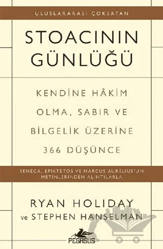 Stoacının Günlüğü – Ryan Holiday, Stephen Hanselman – Pegasus Yayınları kitap kapağı