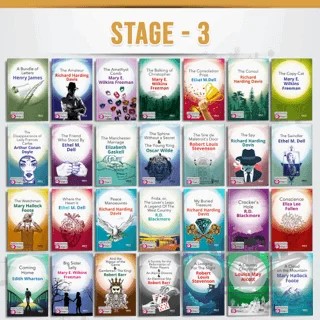 İngilizce Hikaye Kitabı Seti Stage - 3 (28 Kitap) – Henry James, Richard Harding Davis, Mary Hallock Foote, Louisa May Alcott, Robert Louıs Stevenson, Robert Barr, Edith Wharton, Eliza Lee Follen, R. D. Blackmore, Mary E. Wilkins Freeman, Ethel M. Dell, Sir Arthur Conan Doyle, Oscar Wılde, Elizabeth Gaskell – Gece Kitaplığı kitap kapağı