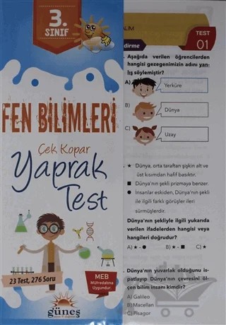 3. Sınıf Fen Bilimleri Çek Kopar Yaprak Test – Kolektif – Güneş Yayın Dağıtım kitap kapağı
