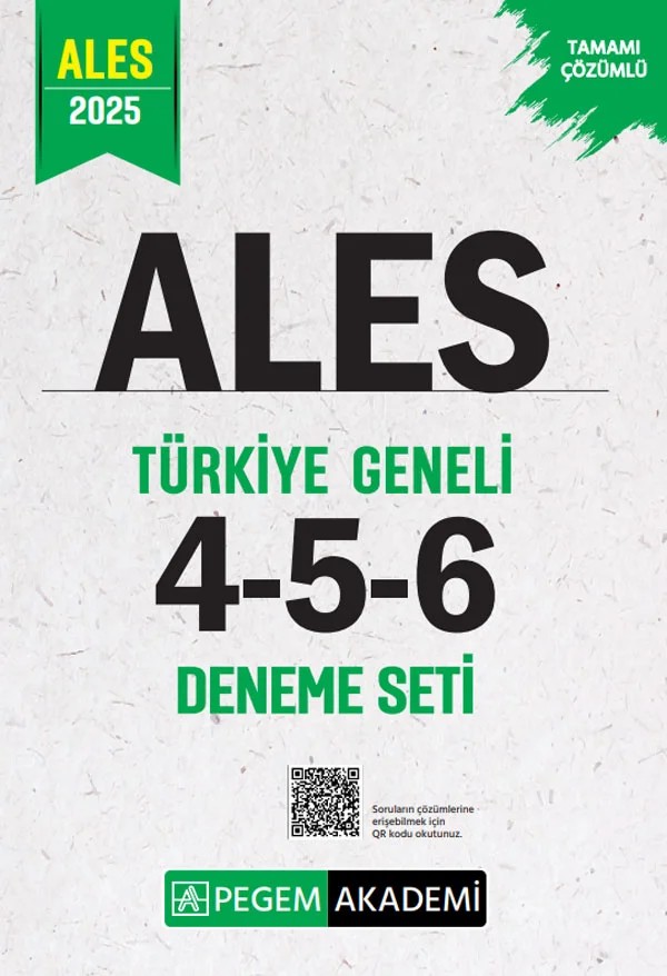 2025 Ales Tamamı Çözümlü Türkiye Geneli 4-5-6 (3'lü Deneme Seti) – 6 (3'lü Deneme Seti) – Pegem Akademi Yayıncılık kitap kapağı