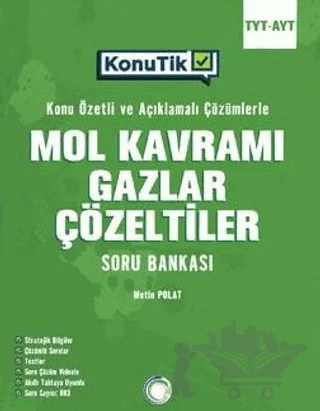 TYT-AYT Konutik Mol Kavramı Gazlar Çözeltiler – Metin Polat – Okyanus Yayınları kitap kapağı