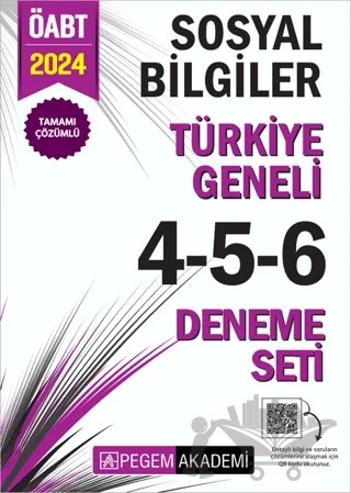 2024 KPSS ÖABT Sosyal Bilgiler Tamamı Çözümlü Türkiye Geneli 4-5-6 (3'lü Deneme Seti) – Kolektif – Pegem Akademi Yayıncılık kitap kapağı