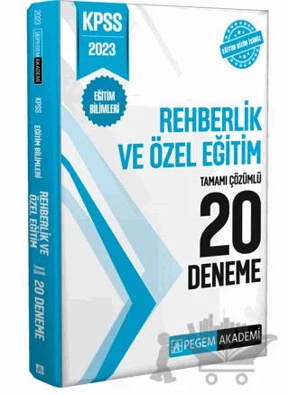 2023 KPSS Eğitim Bilimleri Rehberlik ve Özel Eğitim 20 Deneme – Kolektif – Pegem Akademi Yayıncılık kitap kapağı