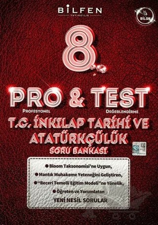 Bilfen 8. Sınıf T.C. İnkilap Tarihi ve Atatürkçülük Pro & Test Soru Bankası – Kolektif – Bilfen Yayıncılık kitap kapağı