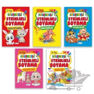 3+ Yaş Eğitici Etkinlikli Kolay Boyama Seti - 5 Kitap Takım – Kolektif – Harika Çocuk Yayınları kitap kapağı