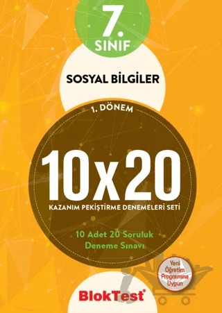 7. Sınıf Bloktest 1. Dönem Sosyal Bilgiler 10x20 Kazanım Pekiştirme Denemeleri Seti – Kolektif – Tudem Yayınları - Bayilik kitap kapağı