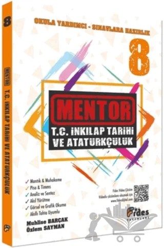 8. Sınıf Mentor T.C. İnkilap Tarihi ve Atatürkçülük Soru Bankası – Muhlise Barçak, Özlem Sayman – Fides Yayıncılık kitap kapağı