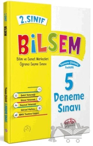 2. Sınıf Bilsem Çözümlü 5 Deneme Sınavı - – Kolektif – Editör Yayınevi kitap kapağı