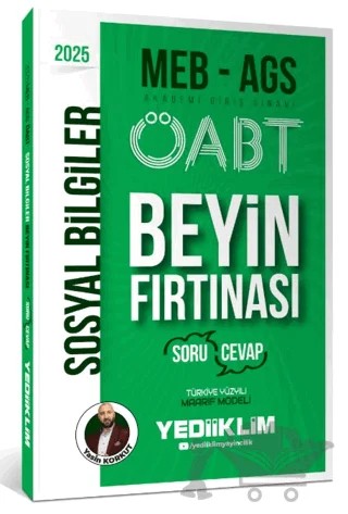 2025 MEB AGS ÖABT Sosyal Bİlgiler Öğretmenliği Beyin Fırtınası (Soru-Cevap) – Yasin Korkut – Yediiklim Yayınları kitap kapağı
