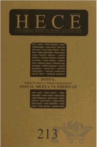 Hece Aylık Edebiyat Dergisi Sayı: 213 Eylül 2014 – Hece Dergisi kitap kapağı
