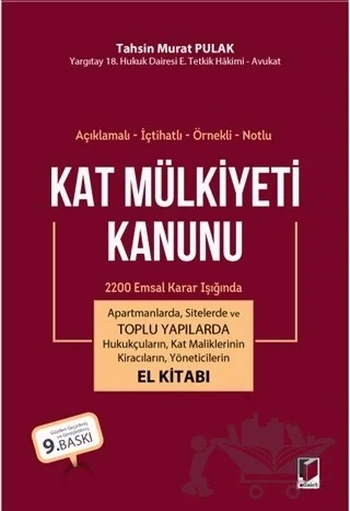 Kat Mülkiyeti Kanunu El Kitabı – T. Murat Pulak – Adalet Yayınevi kitap kapağı