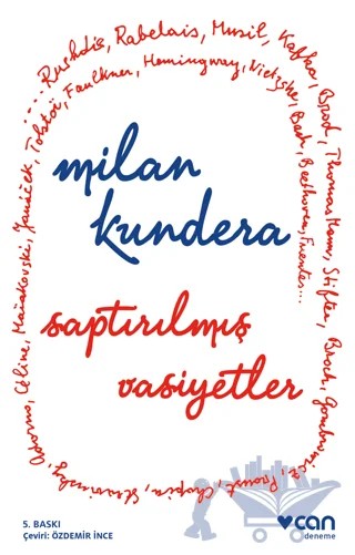 Saptırılmış Vasiyetler – Milan Kundera – Can Yayınları kitap kapağı