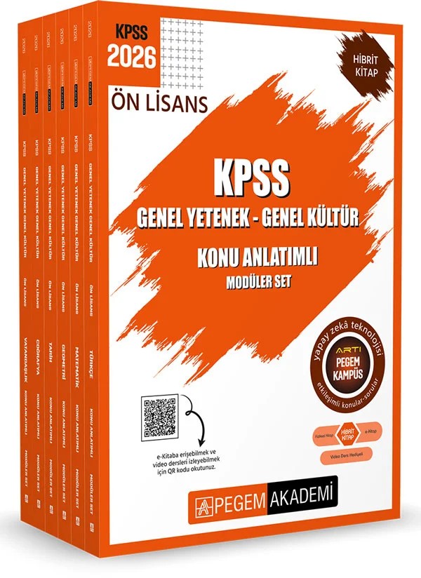 2026 KPSS Ön Lisans Konu Anlatımlı Modüler Set Genel Yetenek Genel Kültür (6 Kitap) – ekibi tarafından özenle oluşturulmuş Konu Anlatımlı Setimizi sizlere sunuyoruz. – Pegem Akademi Yayıncılık kitap kapağı