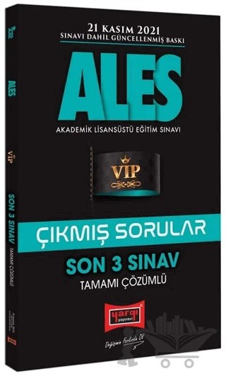 ALES Son 3 Sınav Tamamı Çözümlü Çıkmış Sorular – Kolektif – Yargı Yayınevi kitap kapağı