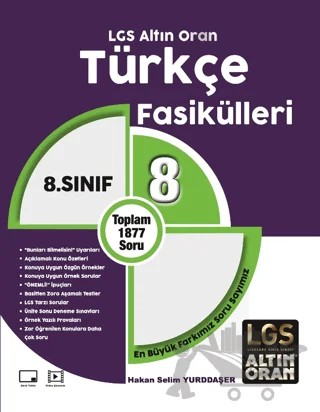 8. Sınıf LGS Altın Oran Türkçe Fasikülleri (8 Fasikül) – Hakan Selim Yurddaşer – Palme Yayınları kitap kapağı