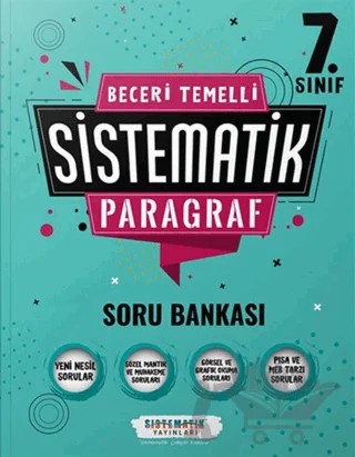 7. Sınıf Beceri Temelli Sistematik Paragraf Soru Bankası – Kolektif – Sistematik Yayınları kitap kapağı