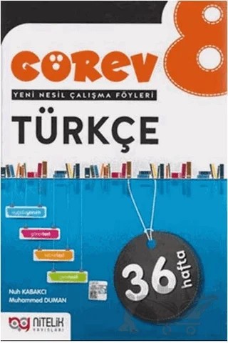 8. Sınıf Türkçe Görev Yeni Nesil Çalışma Föyleri – Nuh Kabakcı, Muhammed Duman – Nitelik Yayınları - Bayilik kitap kapağı