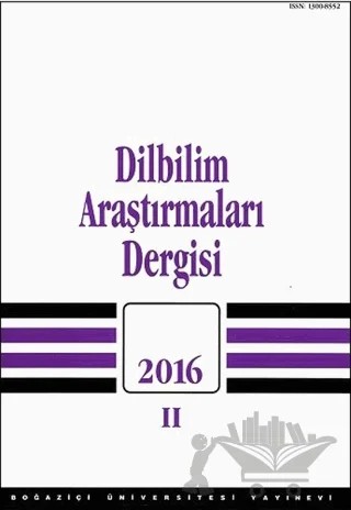 Dilbilim Araştırmaları Dergisi 2016 - 2 – Boğaziçi Üniversitesi Yayınevi kitap kapağı