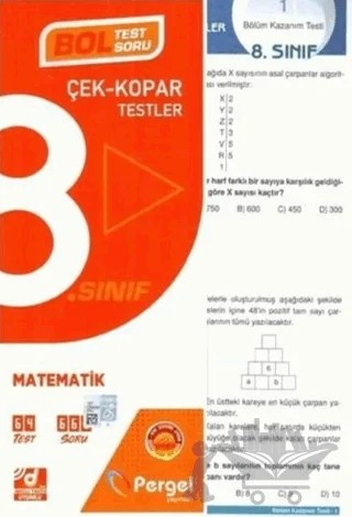 Pergel 8. Sınıf Matematik Çek Kopar Yaprak Test – Kolektif – Pergel Yayınları kitap kapağı