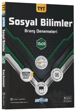 TYT Sosyal Bilimler 15x20 Branş Denemeleri – Kolektif – Antikor Yayınları kitap kapağı
