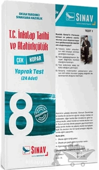 8. Sınıf T.C İnkılap Tarihi ve Atatürkçülük Çek Kopar Yaprak Test – Kolektif – Sınav Yayınları kitap kapağı