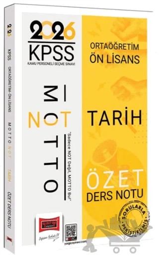 2026 KPSS Ortaöğretim Ön Lisans Motto Serisi Tarih Özet Ders Notu – Kolektif – Yargı Yayınevi kitap kapağı