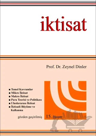 İktisat – Zeynel Dinler – Ekin Basım Yayın kitap kapağı
