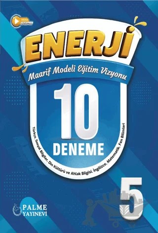 5. Sınıf Enerji Tüm Dersler 10'lu Deneme Kitabı – Zehra Yeliz Gürel, Özge Zengin, Alparslan Çenet, Suat Atasever, Kezban Sözen Taşkın, Ramazan Caymaz – Palme Yayınları kitap kapağı