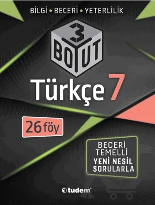 7. Sınıf Türkçe 3 Boyut – Kolektif – Tudem Yayınları - Bayilik kitap kapağı
