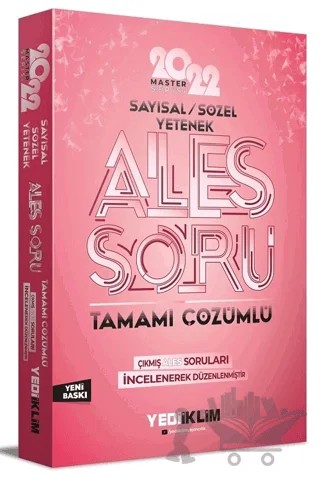 2022 Master Serisi Ales Sayısal - Sözel Tamamı Çözümlü Soru Bankası – Kolektif – Yediiklim Yayınları kitap kapağı