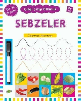 Sebzeler 4 Yaş ve Üstü - Çizgi Çizgi Etkinlik – Kolektif – Kukla Yayınları kitap kapağı
